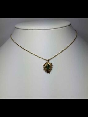 Genuine Nephrite Jade Leaf Necklace